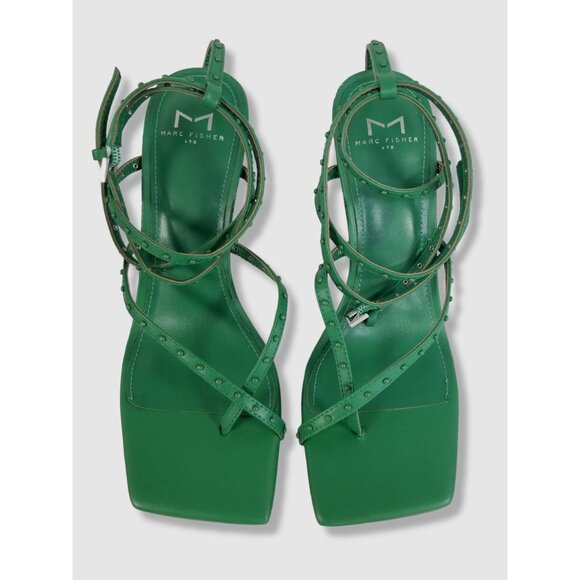 NWB Marc Fisher Dallin Green Strappy Leather Sandals, size 11M - Picture 11 of 12